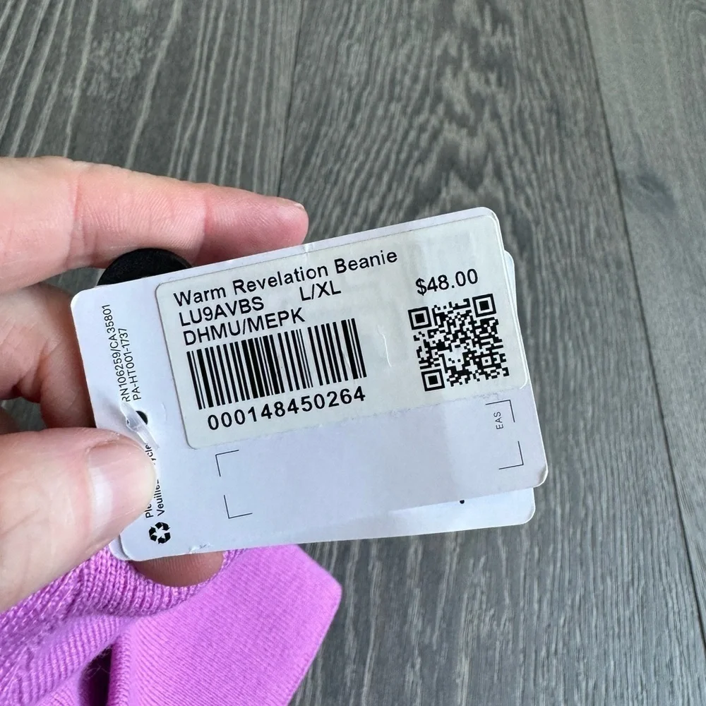 Lululemon Warm Revelation Beanie in Dahlia Mauve/Meadowsweet Pink Size Large
